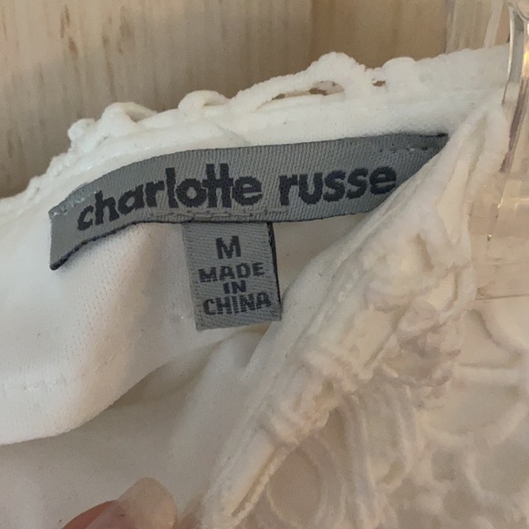 Charlotte Russe white lace and silky shorts - Picture 2 of 4